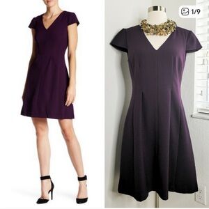 Eliza J Women's Dark Purple Cap Sleeve Mini Dress